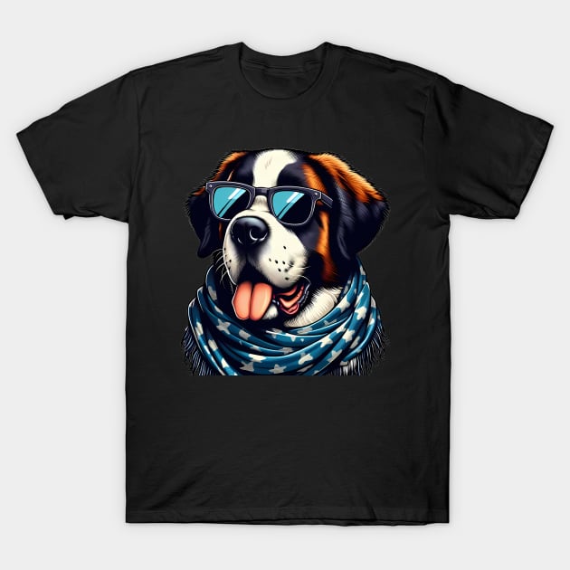 Funny St. Bernard with Sunglasses T-Shirt by CreativeSparkzz